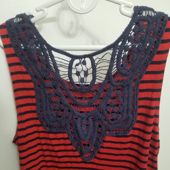 Lacy backed striped dress, tagless, please read - Picture 3 of 5